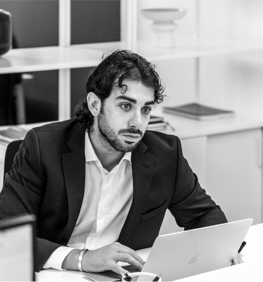 Man working on laptop