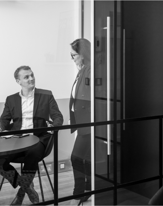 People speaking in an office